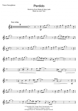 page one of Perdido (Tenor Sax Solo)