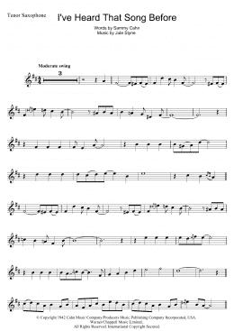 page one of I've Heard That Song Before (Tenor Sax Solo)