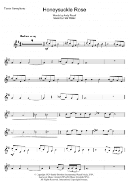 page one of Honeysuckle Rose (Tenor Sax Solo)