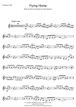 page one of Flying Home (Clarinet Solo)