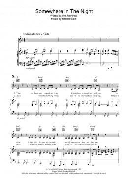 page one of Somewhere In The Night (Piano, Vocal & Guitar Chords)