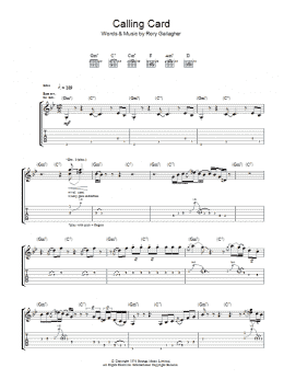 page one of Calling Card (Guitar Tab)
