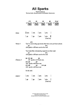 page one of All Sparks (Guitar Chords/Lyrics)