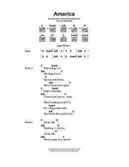 page one of America (Guitar Chords/Lyrics)