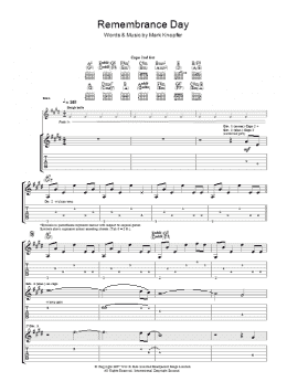 page one of Remembrance Day (Guitar Tab)