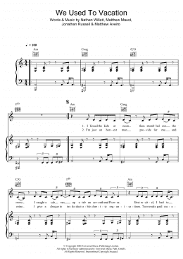 page one of We Used To Vacation (Piano, Vocal & Guitar Chords)