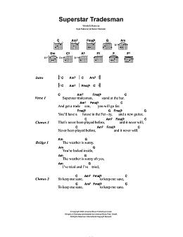 page one of Superstar Tradesman (Guitar Chords/Lyrics)