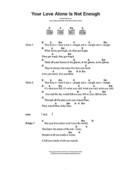 page one of Your Love Alone Is Not Enough (Guitar Chords/Lyrics)