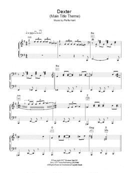 page one of Dexter (Main Title Theme) (Piano Solo)