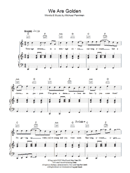 page one of We Are Golden (Piano, Vocal & Guitar Chords)
