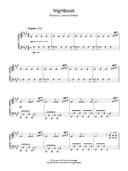 page one of Nightbook (Piano Solo)