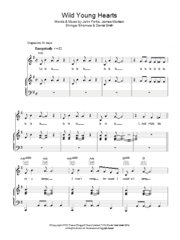 page one of Wild Young Hearts (Piano, Vocal & Guitar Chords)