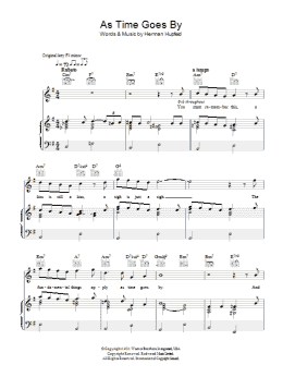 page one of As Time Goes By (Piano, Vocal & Guitar Chords (Right-Hand Melody))
