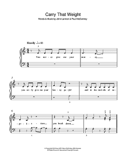 page one of Carry That Weight (5-Finger Piano)