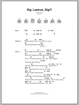page one of Dig, Lazarus, Dig!!! (Guitar Chords/Lyrics)