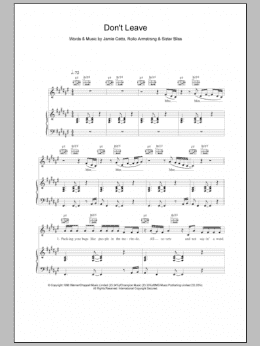 page one of Don't Leave (Piano, Vocal & Guitar Chords)