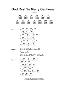 page one of God Rest Ye Merry, Gentlemen (Guitar Chords/Lyrics)