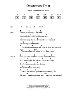 page one of Downtown Train (Guitar Chords/Lyrics)