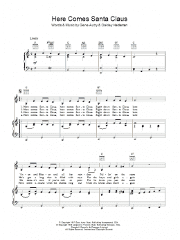 page one of Here Comes Santa Claus (Right Down Santa Claus Lane) (Piano, Vocal & Guitar Chords)