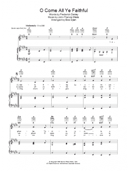 page one of O Come All Ye Faithful (Piano, Vocal & Guitar Chords)