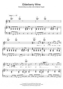 page one of Elderberry Wine (Piano, Vocal & Guitar Chords)