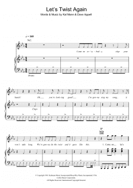 page one of Let's Twist Again (Piano, Vocal & Guitar Chords)