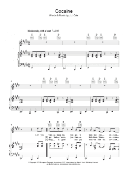page one of Cocaine (Piano, Vocal & Guitar Chords)