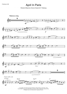 page one of April In Paris (Clarinet Solo)