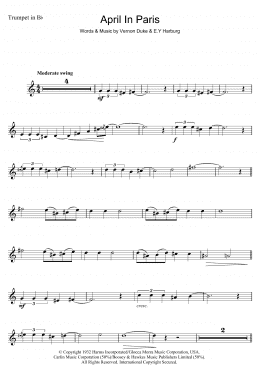page one of April In Paris (Trumpet Solo)