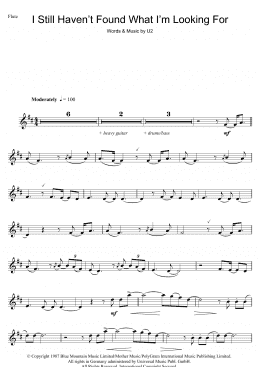 page one of I Still Haven't Found What I'm Looking For (Flute Solo)