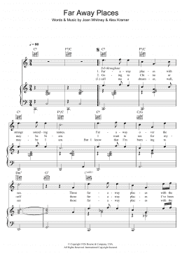 page one of Far Away Places (Piano, Vocal & Guitar Chords)