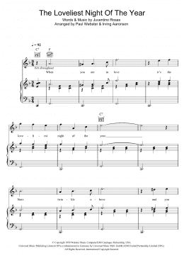 page one of The Loveliest Night Of The Year (Piano, Vocal & Guitar Chords)