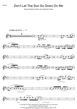 page one of Don't Let The Sun Go Down On Me (Clarinet Solo)