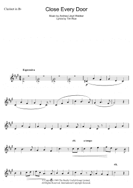 page one of Close Every Door (from Joseph And The Amazing Technicolor Dreamcoat) (Clarinet Solo)