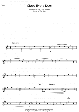 page one of Close Every Door (from Joseph And The Amazing Technicolor Dreamcoat) (Flute Solo)