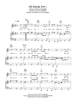page one of All Alone Am I (Piano, Vocal & Guitar Chords)