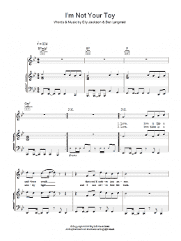 page one of I'm Not Your Toy (Piano, Vocal & Guitar Chords)