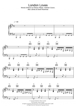 page one of London Loves (Piano, Vocal & Guitar Chords)