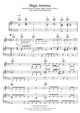 page one of Magic America (Piano, Vocal & Guitar Chords)