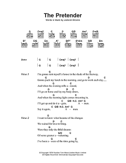 page one of The Pretender (Guitar Chords/Lyrics)