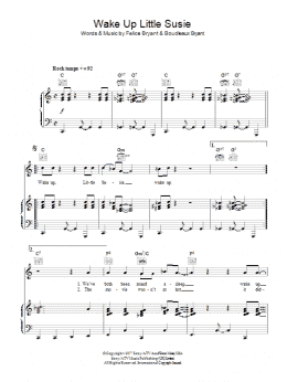 page one of Wake Up Little Susie (Piano, Vocal & Guitar Chords)