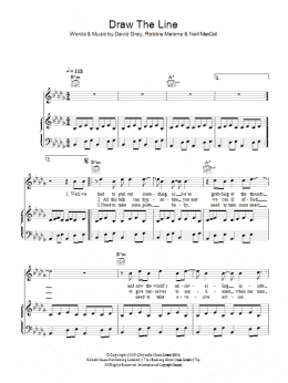 page one of Draw The Line (Piano, Vocal & Guitar Chords)