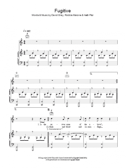 page one of Fugitive (Piano, Vocal & Guitar Chords)