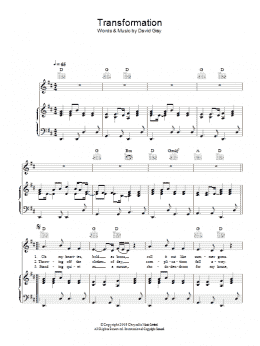 page one of Transformation (Piano, Vocal & Guitar Chords)