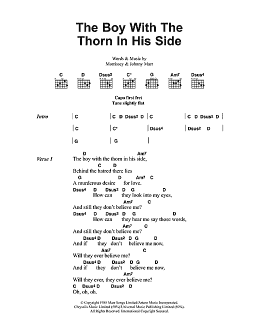page one of The Boy With The Thorn In His Side (Guitar Chords/Lyrics)