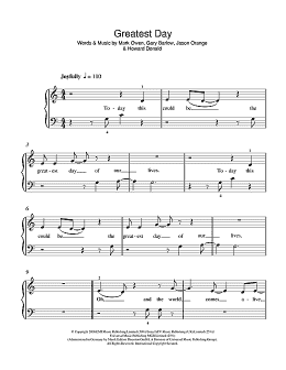 page one of Greatest Day (5-Finger Piano)