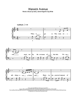 page one of Warwick Avenue (5-Finger Piano)