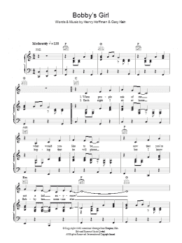 page one of Bobby's Girl (Piano, Vocal & Guitar Chords)