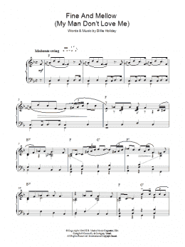 page one of Fine And Mellow (My Man Don't Love Me) (Piano Solo)