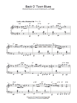 page one of Back O' Town Blues (Piano Solo)